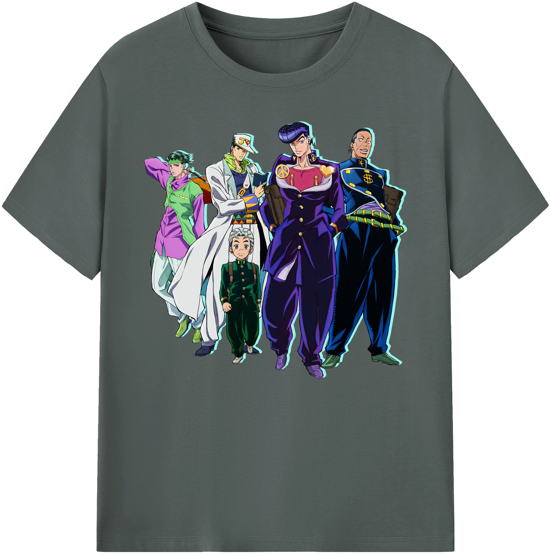 （画像用） ジョジョの奇妙な冒険 JoJo's Bizarre Adventure 綿100％ メンズ半袖Tシャツ｜肌触りやわらか＆通気性